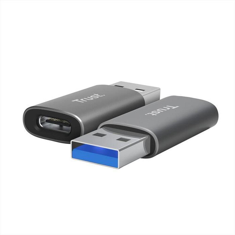 "TRUST - CALYX USB-A TO USB-C ADAPTER 2PACK-Grey/Black"