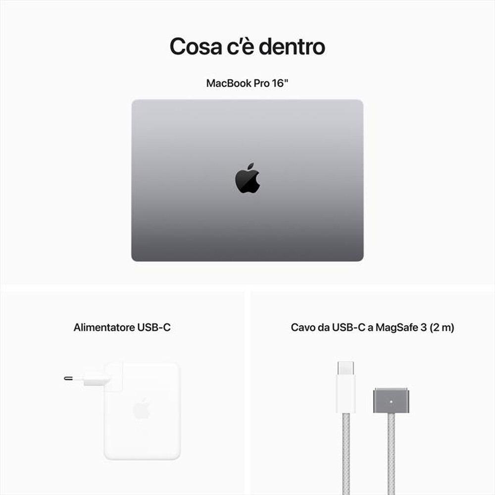 "APPLE - MacBook Pro 16\" M2 Pro core: 12 CPU 19 GPU 512GB-Grigio Siderale"
