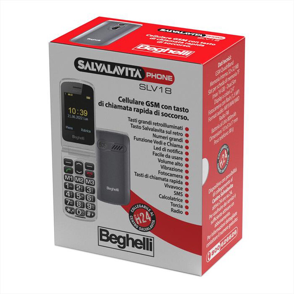 "BEGHELLI - Cellulare SLV18-Grigio"